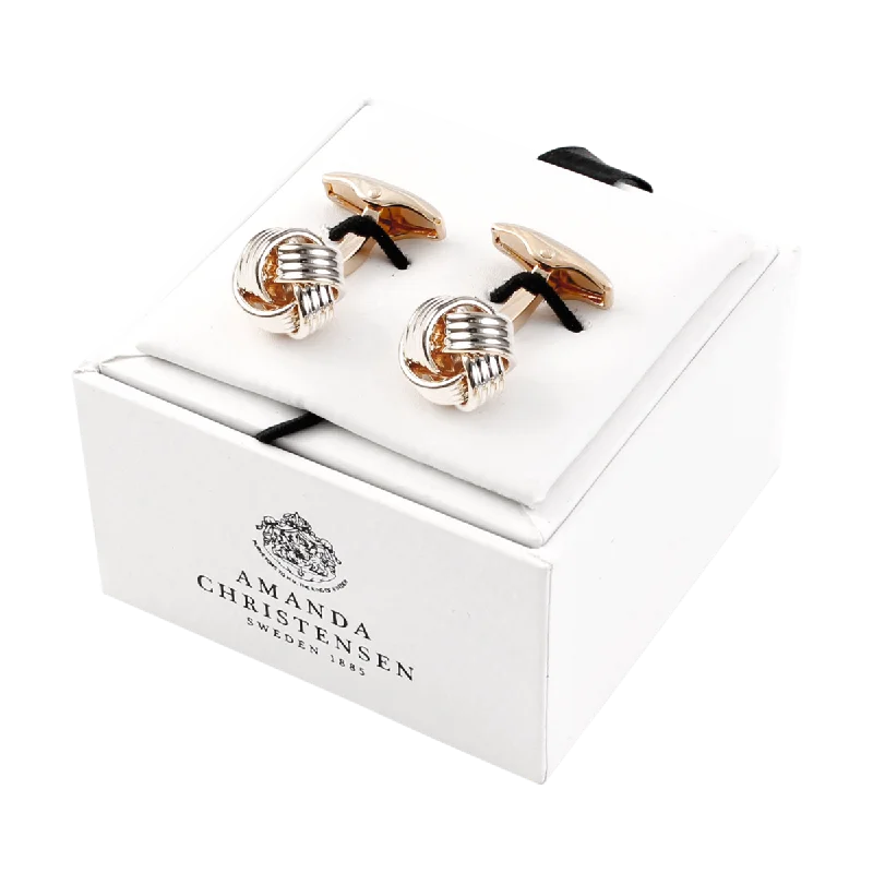 Ridged Knot Design Solid Brass Cufflinks by House of Amanda Christensen