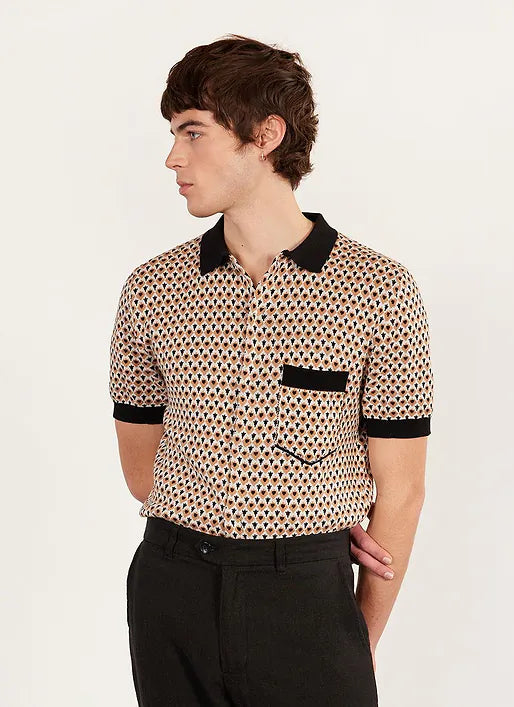 PERCIVAL CASA PICCANTE SHIRT IN RUST JACQUARD