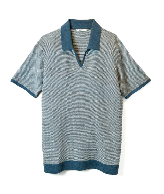 MARINE LAYER LIAM SWEATER POLO IN NAVY