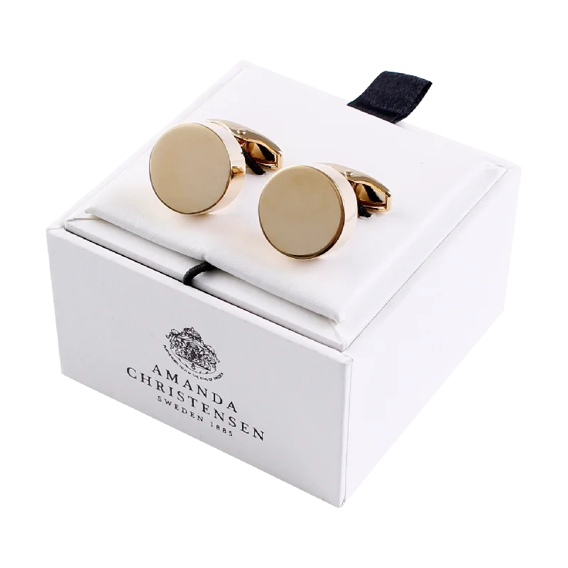 Classic Circle Solid Brass Cufflinks by House of Amanda Christensen