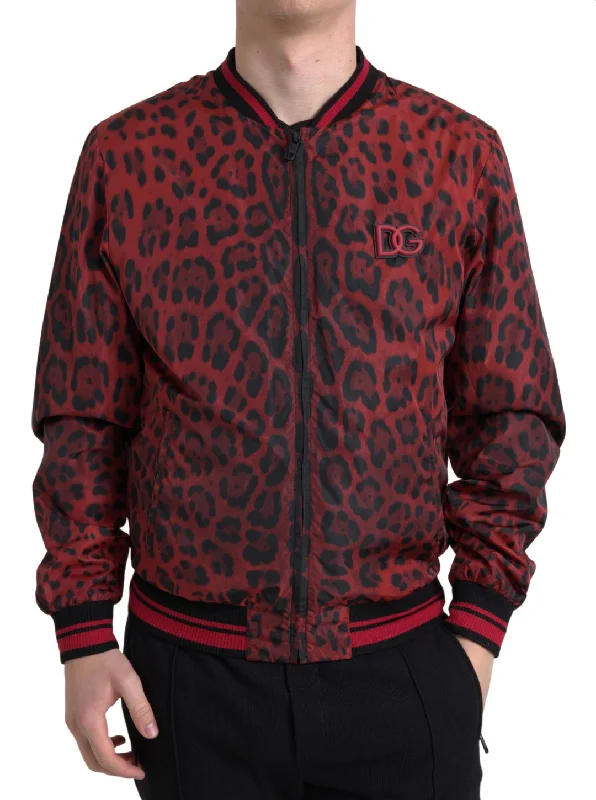 Dolce & Gabbana  Leopard Print Bomber Men's Jacket