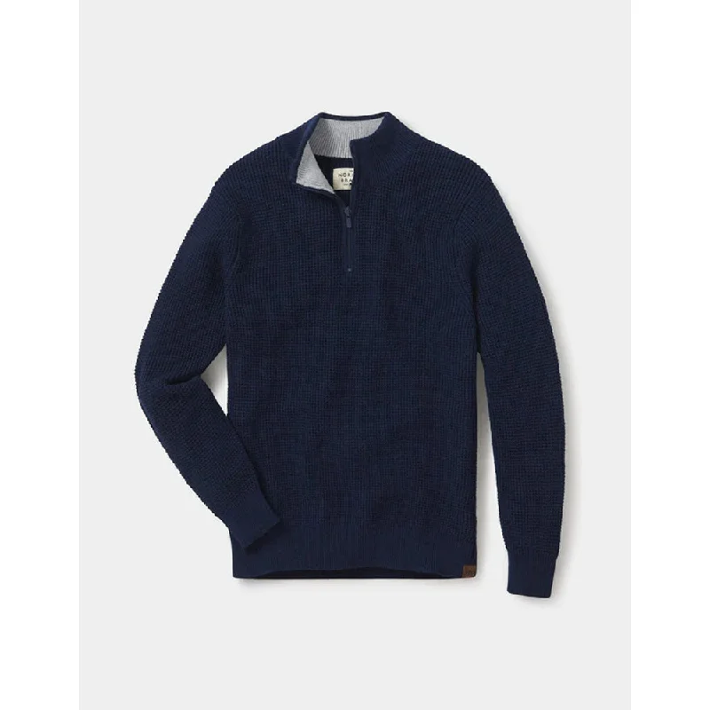 Men's Waffle Knit Quarter Zip Pullover