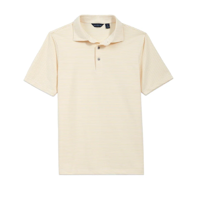 Prep Stripe Tech Polo in Soft Yellow by Scott Barber