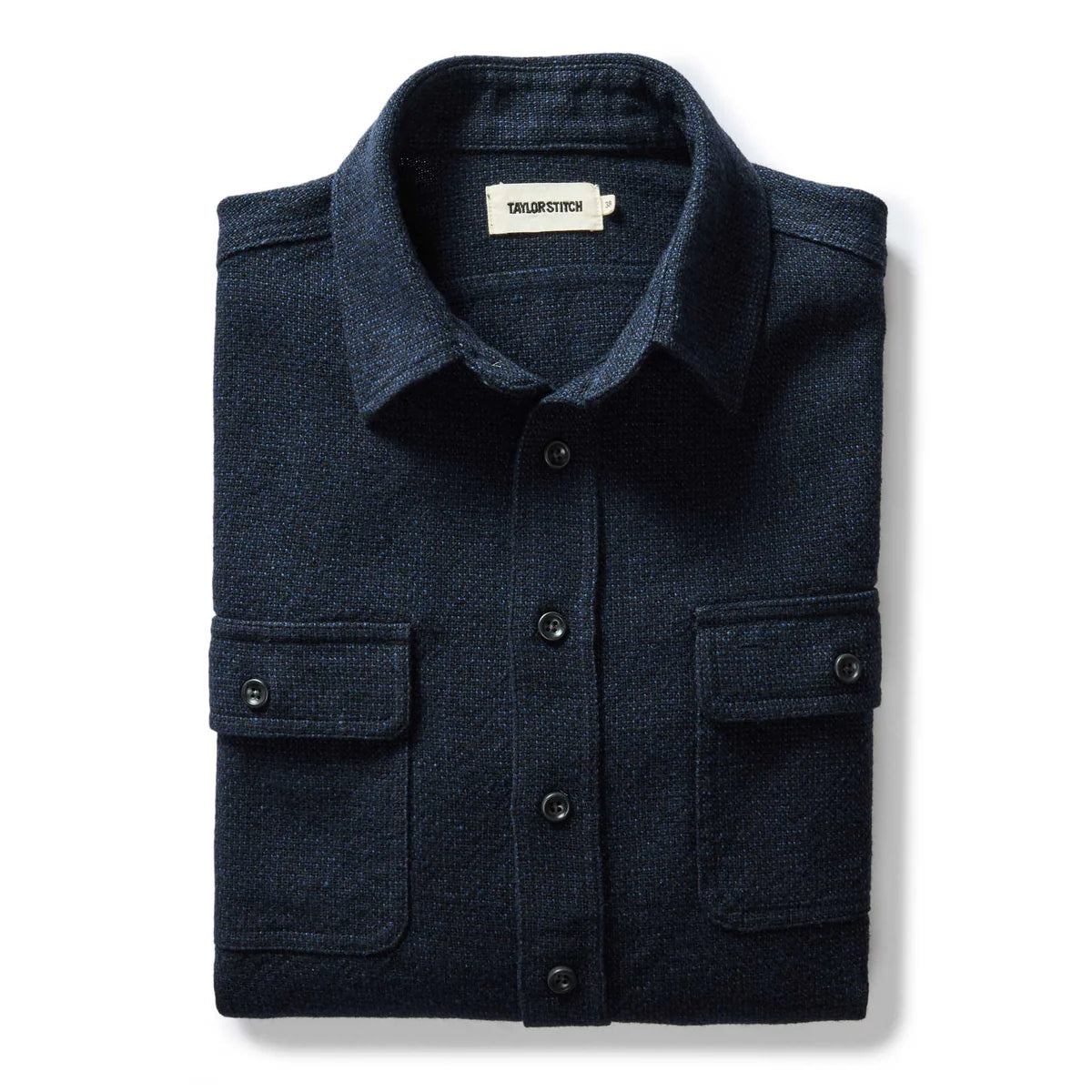 TAYLOR STITCH LEDGE SHIRT IN DARK NAVY LINEN TWEED