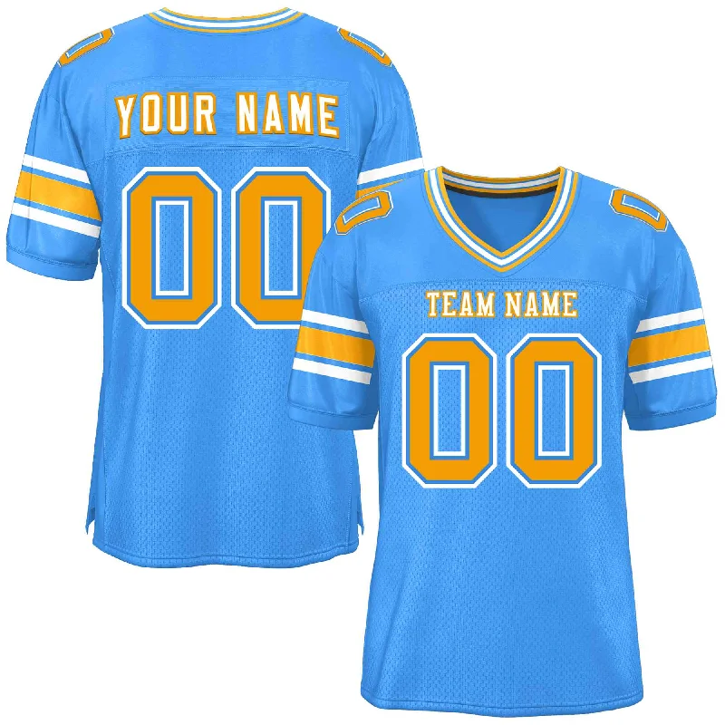 Custom Powder Blue Personalized Classic Authentic Football Jersey