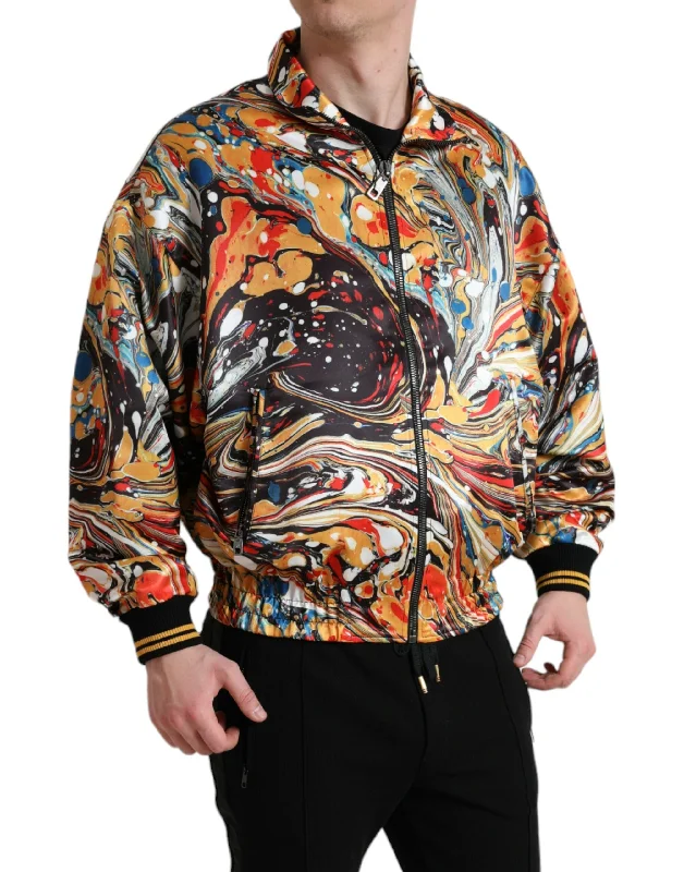 Dolce & Gabbana Colorful Abstract Bomber Men's Jacket