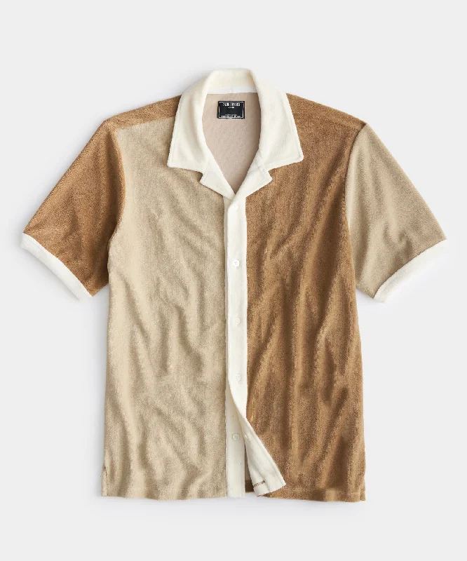 TODD SNYDER TERRY CABANA BEACH POLO IN DARK WHEAT