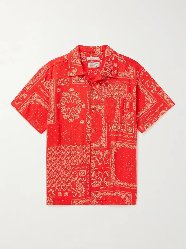 NUDIE JEANS JACQUARD COTTON SHIRT IN ARON BANDANA