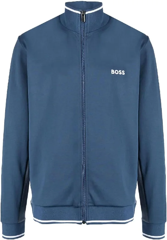 Hugo Boss Men Full Zip Cotton Tracksuit Jacket Spruce Blue