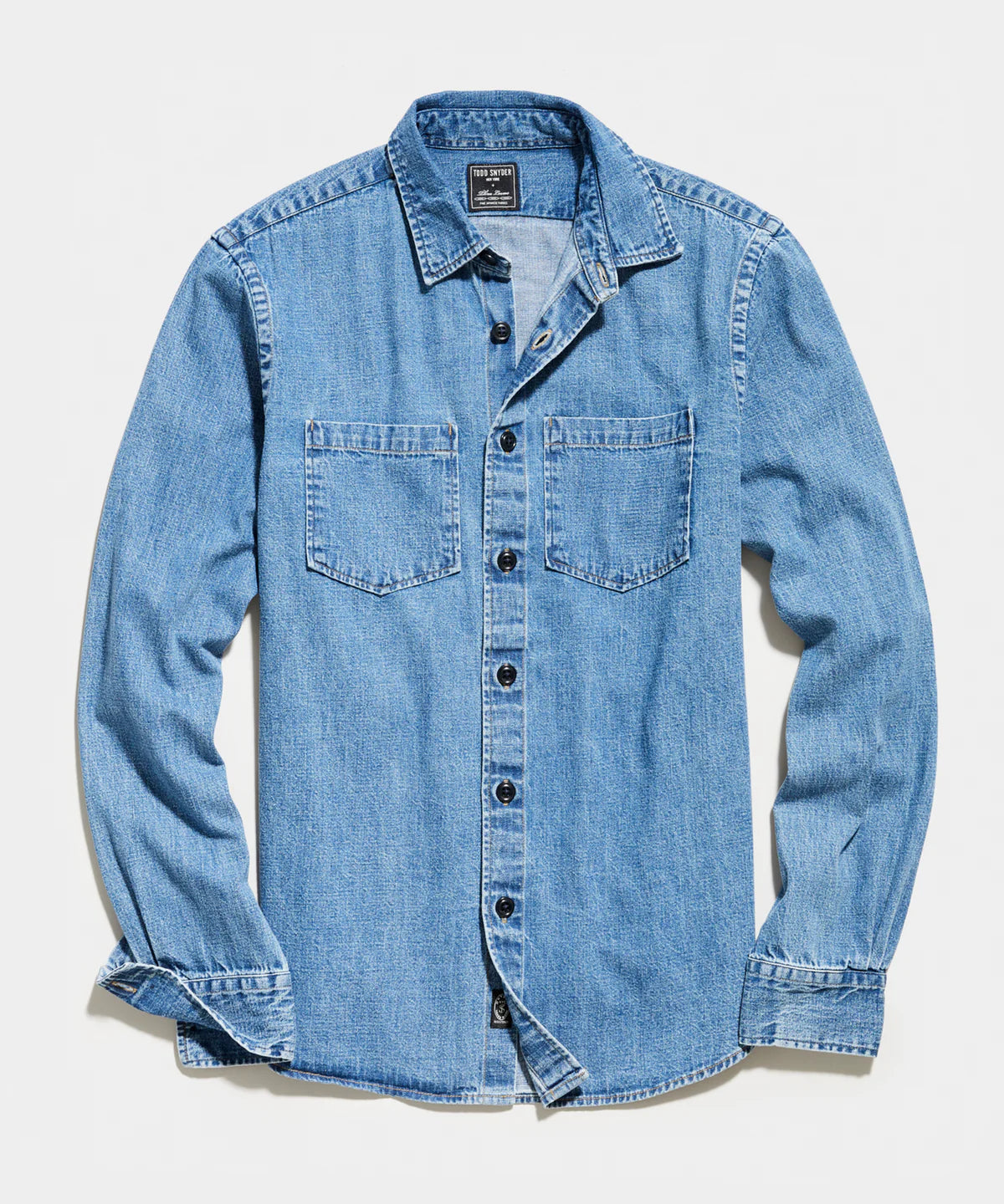 TODD SNYDER JAPANESE DENIM OVERSHIRT IN STONE WASH