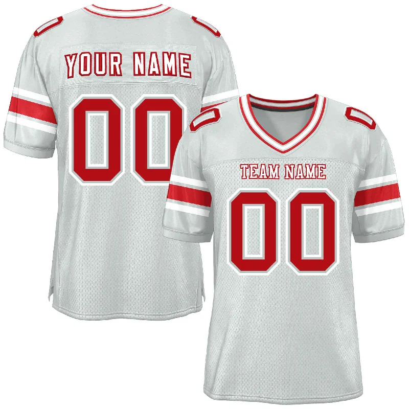 Custom Silver Personalized Classic Authentic Football Jersey