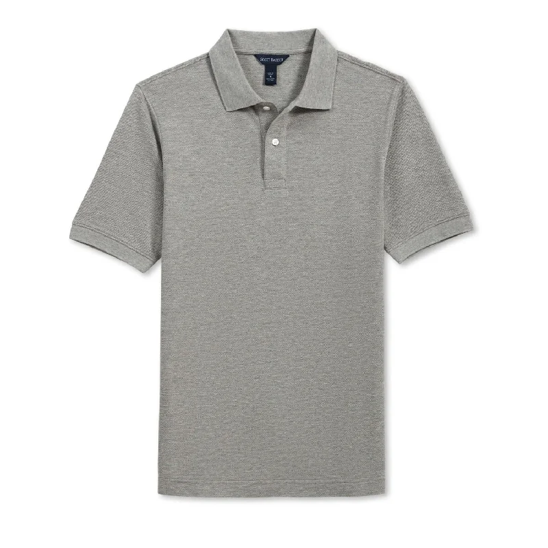 Pima Pique Short Sleeve Two-Button Polo in Grey Heather by Scott Barber