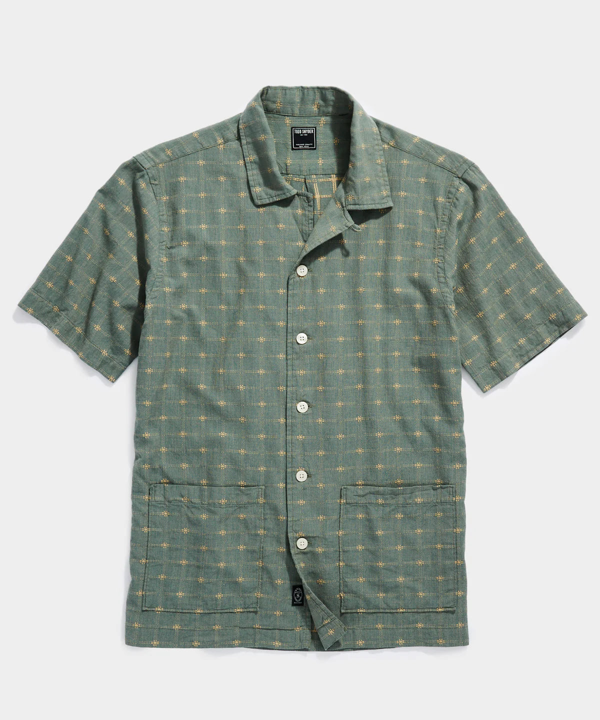 TODD SNYDER LEISURE SHIRT IN GREEN MEDALLION