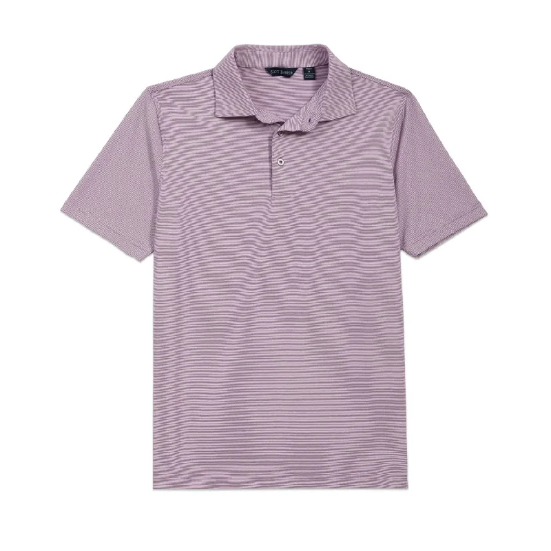 End on End Micro Stripe Tech Polo in Grapeade by Scott Barber