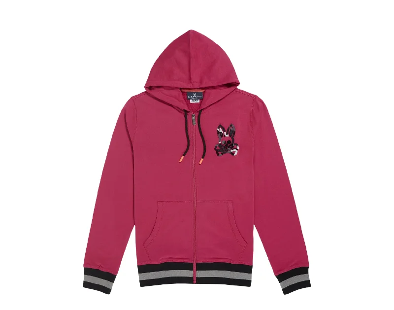 Psycho Bunny Howgate Camo Cranberry Hoodie B6H209Q1FT-CRAN