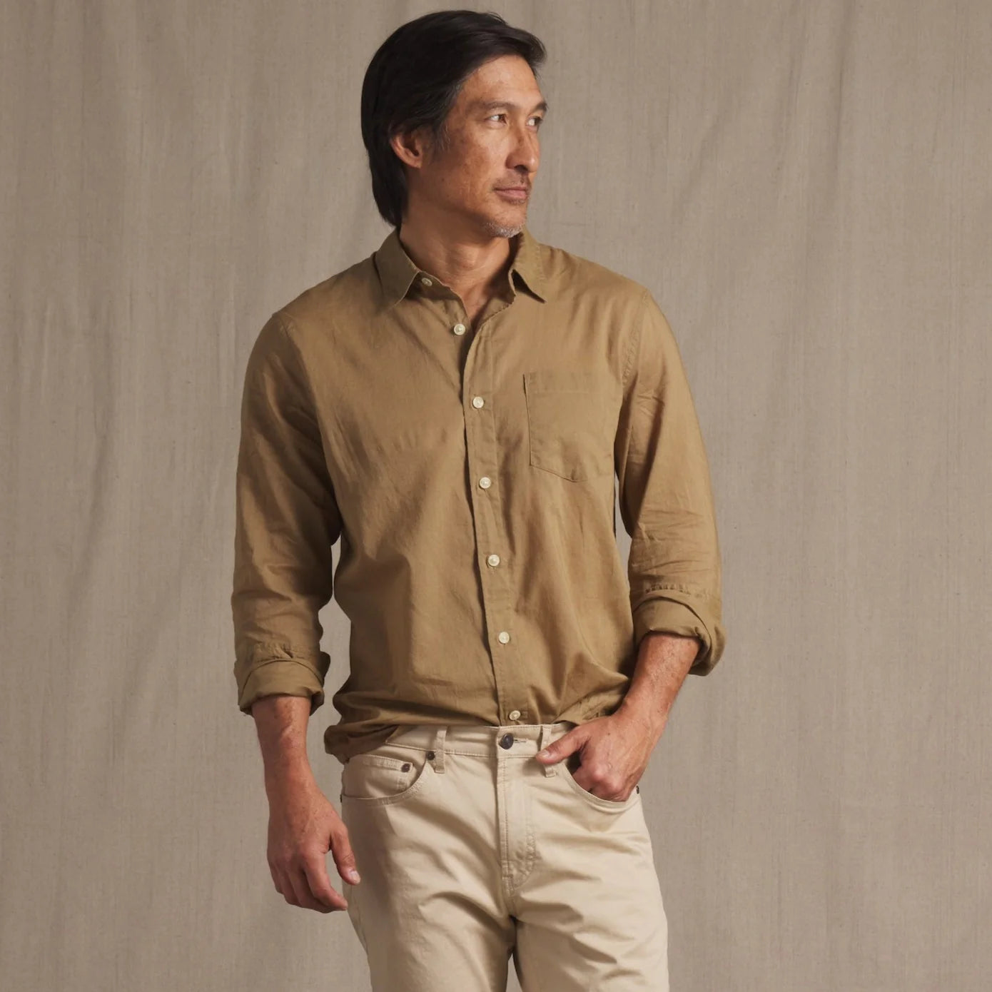 GRAYERS PORTOFINO POPLIN SHIRT IN ERMINE