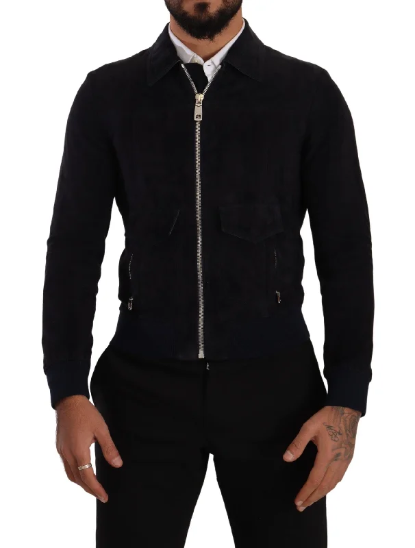 Dolce & Gabbana Elegant  Suede Short Men's Jacket