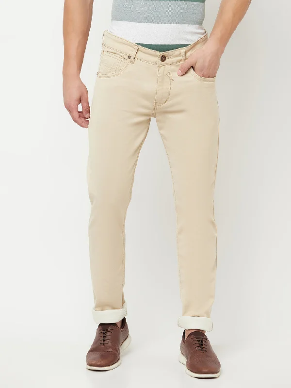 Men's Ultra Narrow fit No Fade Beige  Jeans