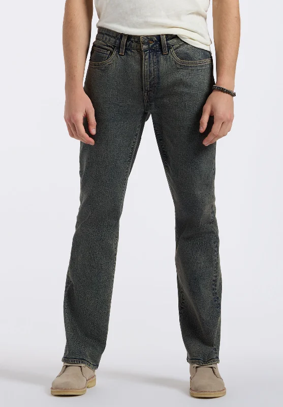 Relaxed Straight Driven Men's Jeans, Authentic Worn Indigo - BM26074