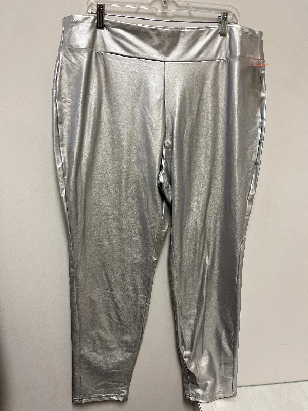 Pants Leggings By Shein In Silver, Size: 4x