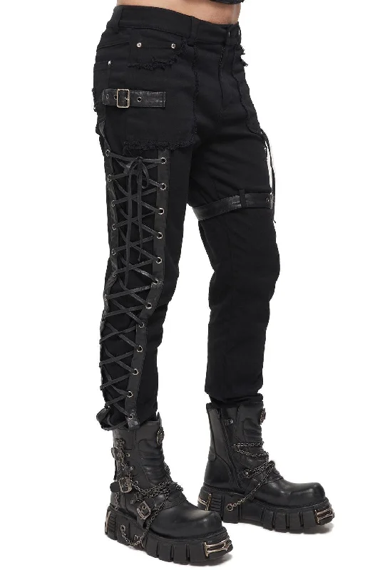 Born Villain Distressed Goth Pants