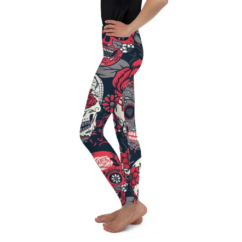 Pink Sugar Skull Youth Leggings