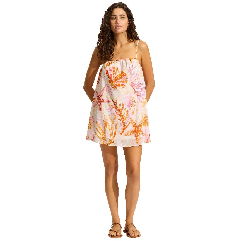 Seafolly La Mer Bandeau Mini Dress Cover Up - White