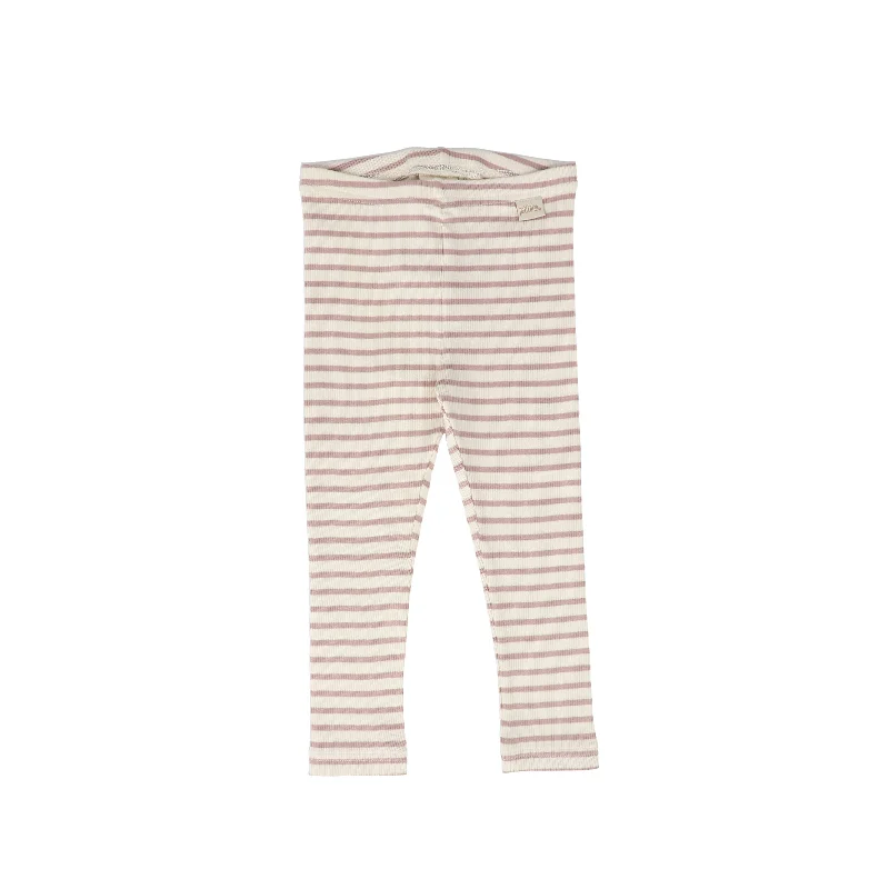 PETIT PIAO MAUVE STRIPE RIBBED LEGGING [FINAL SALE]