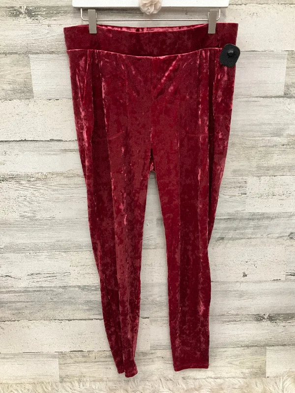 Pants Leggings By Torrid In Red, Size: 2x