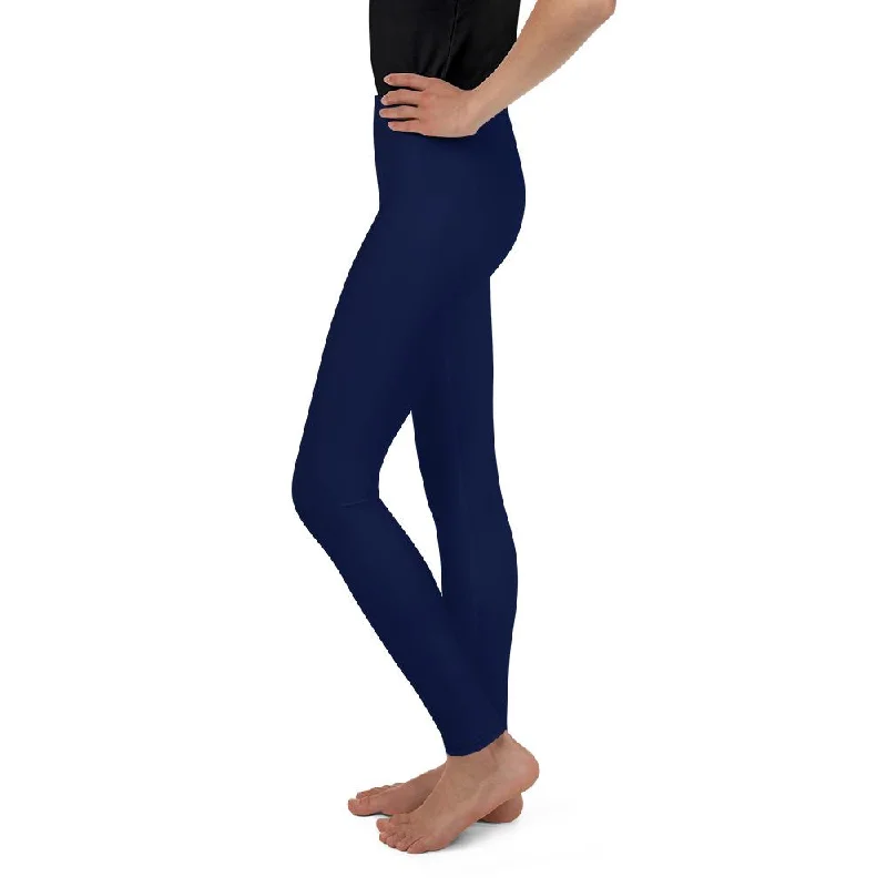 Solid Ocean Blue Youth Leggings