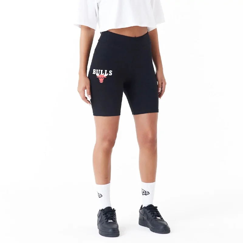 Chicago Bulls Womens NBA Logo Black Cycling Shorts