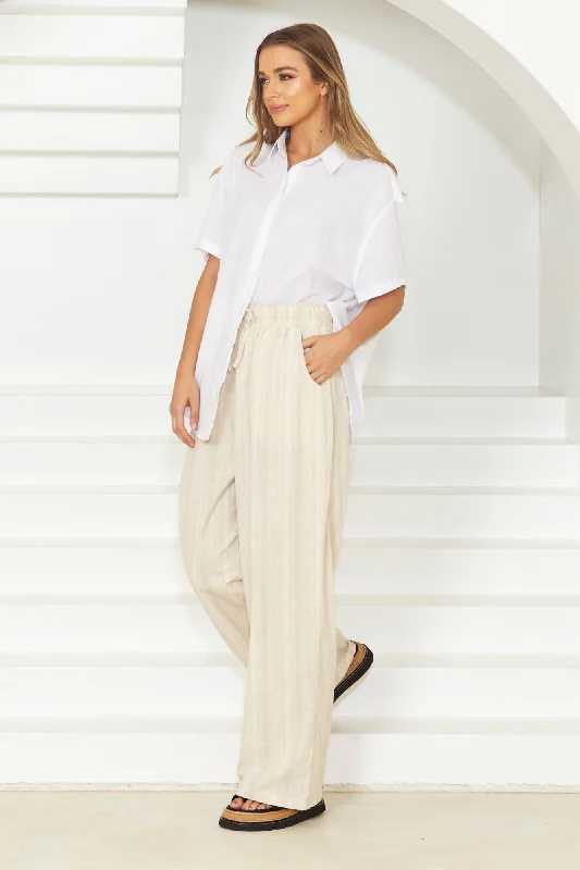 Sass Odell Pant Natural Stripe