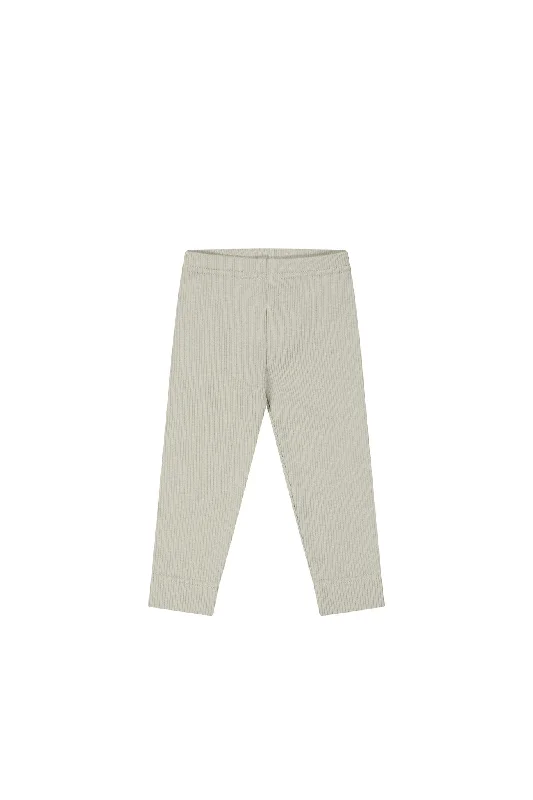 Organic Cotton Fine Rib Legging - Mist