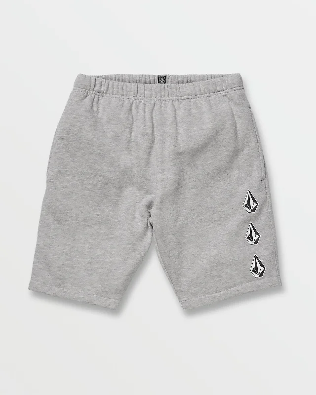 Big Boys Iconic Stone Fleece Shorts - Grey Heather