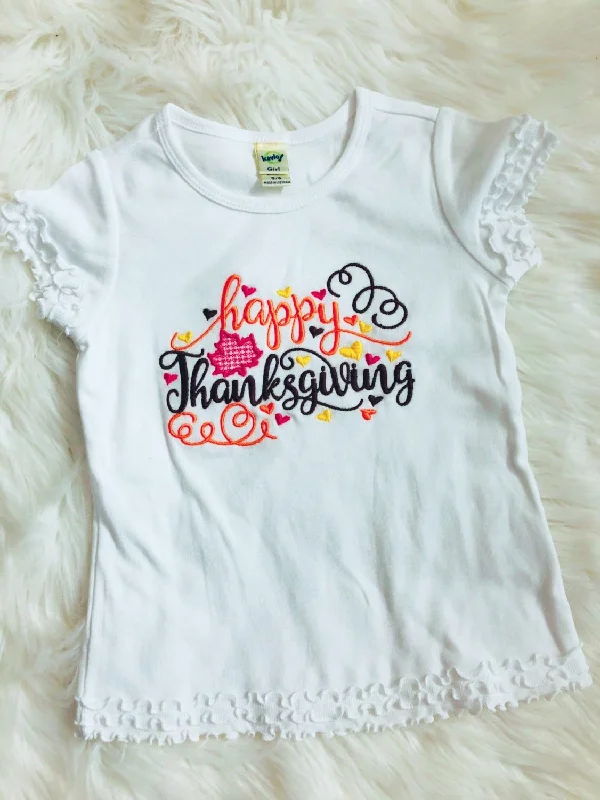 Happy Thanksgiving Embroidered Shirt