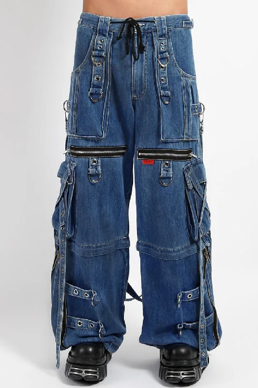 Tripp NYC X-Strap Zip Off Denim Pants [INDIGO BLUE]