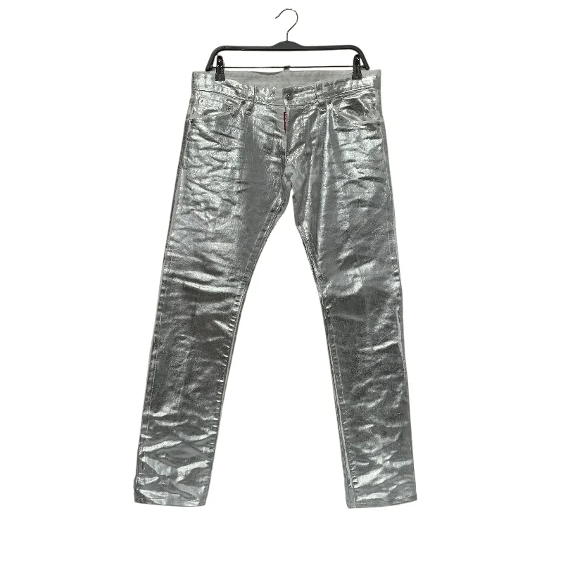 DSQUARED2/Skinny Pants/46/Denim/SLV/Low-rise/PAINTED WHITE DENIM