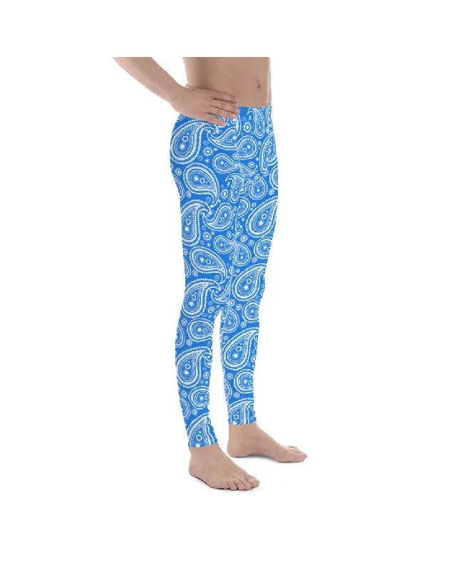 Blue & White Paisley Meggings