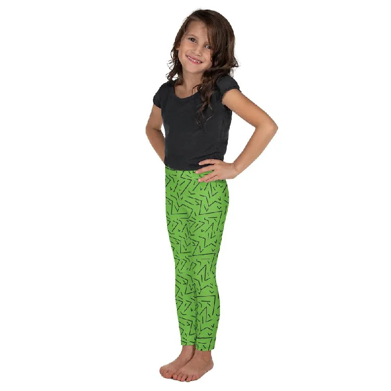 Green Black Line Kid's Leggings