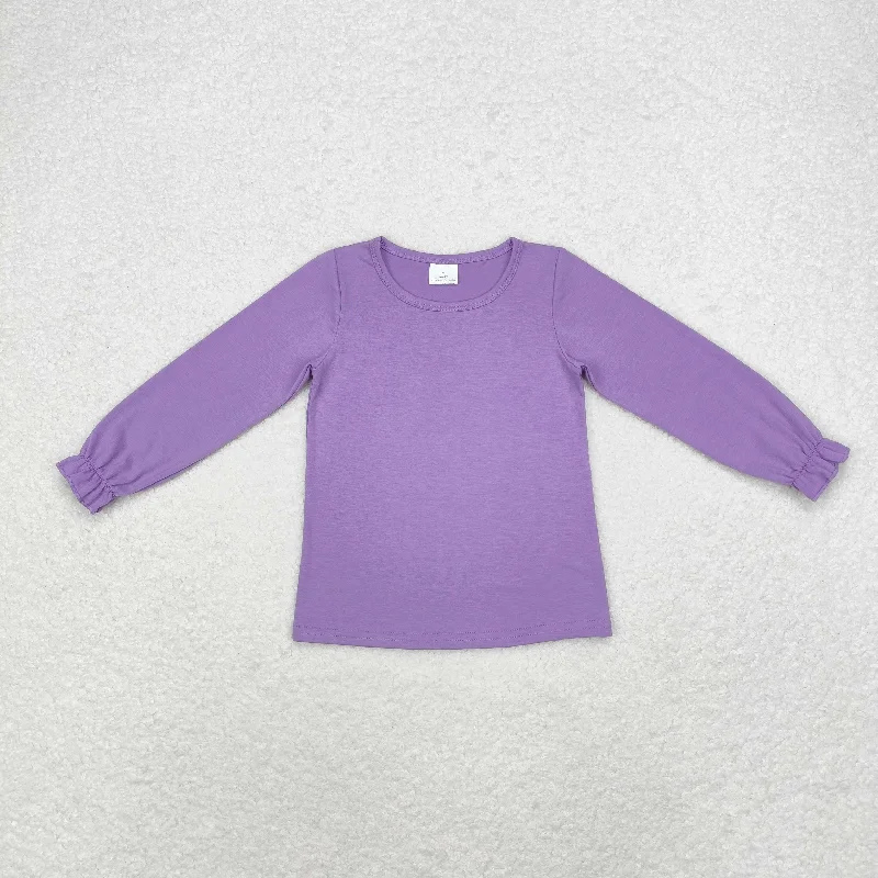 GT0645 Purple solid color long sleeve top high quality wholesale