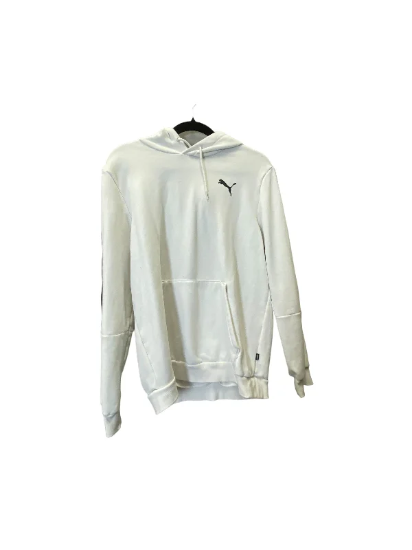 Sweatshirt Hoodie By Puma In White, Size: M