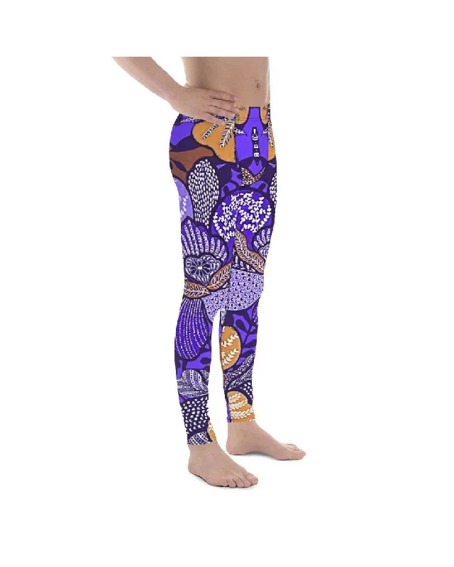 Purple Batik Floral Meggings