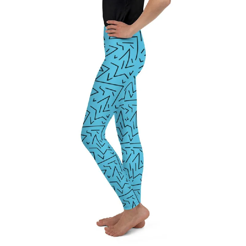 Aqua Black Line Youth Leggings