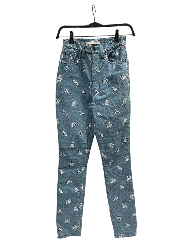 MARC JACOBS/Skinny Pants/25/All Over Print/Denim/IDG/ALLOVER EMBROIDERED FLOWERS