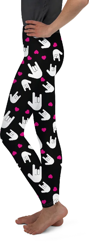 Sign Language I Love You Youth Leggings