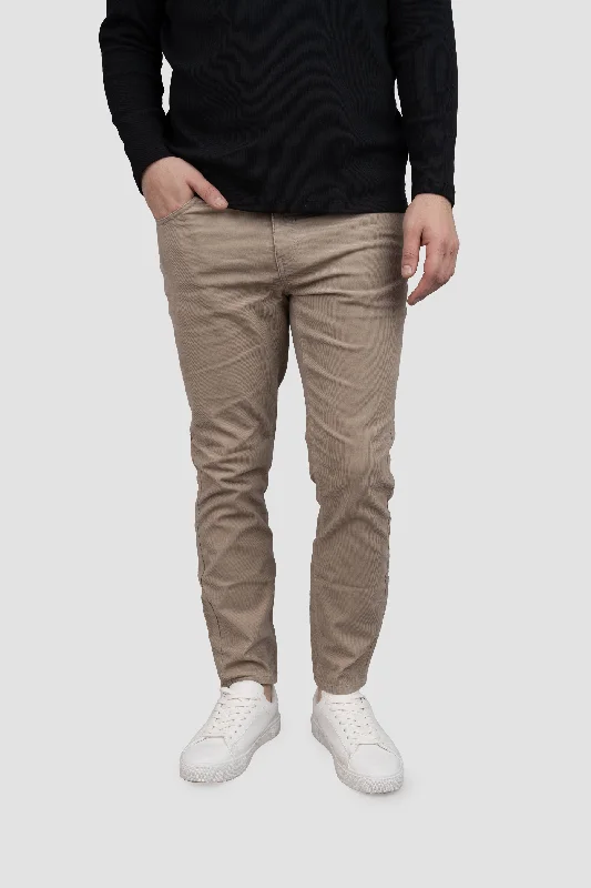 Stretch Cord 5 Pocket Pants Beige