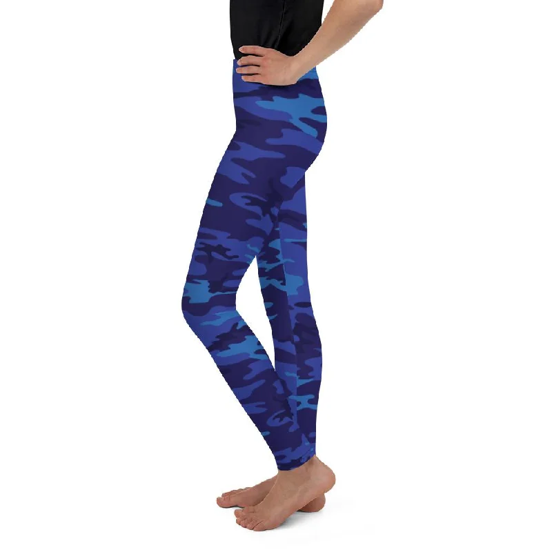 Blue Camo Youth Leggings