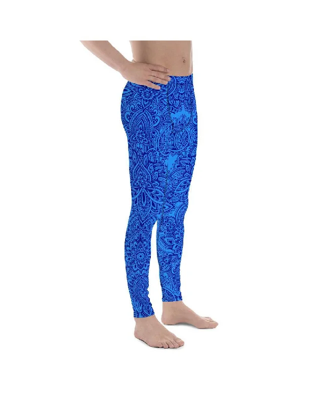 Blue and Navy Henna Tattoo Meggings