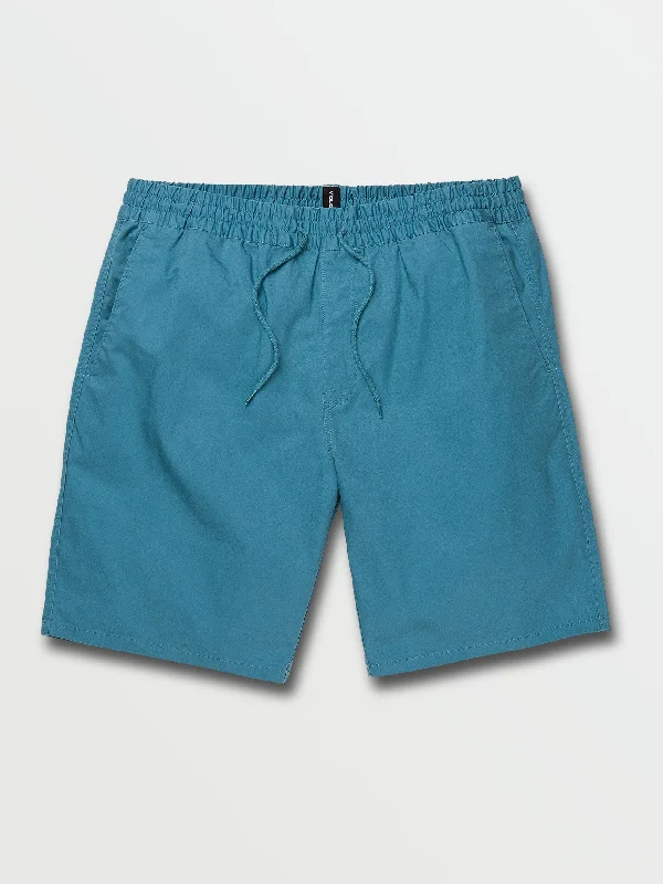 Cleaver Elastic Waist Stretch Shorts - Stormy Blue