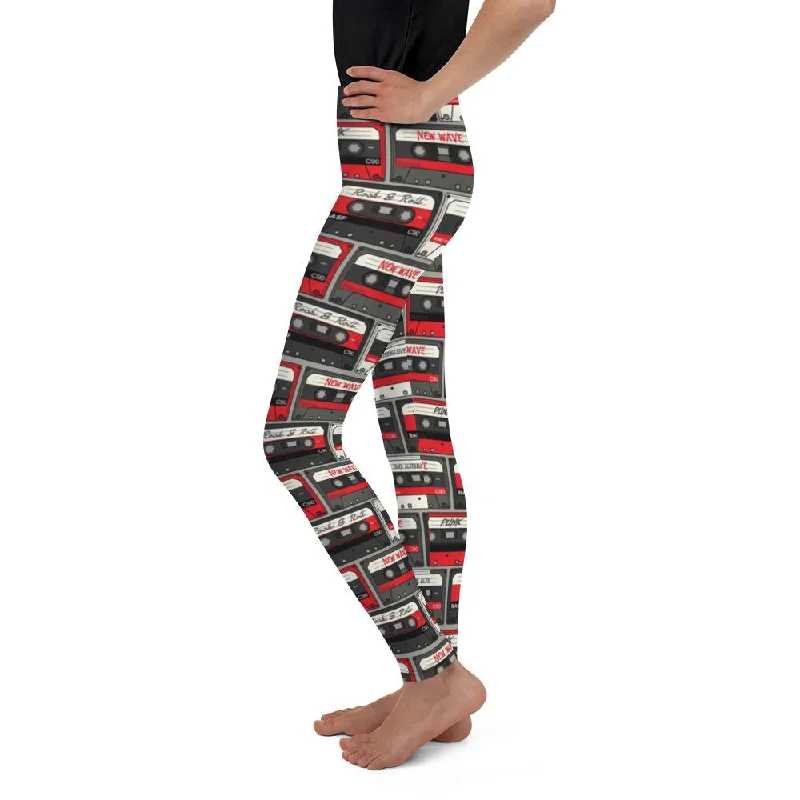 Retro Cassette Tapes Youth Leggings